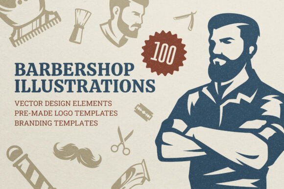 100 Barbershop Illustrations: A Versatile Resource for Creative Professionals