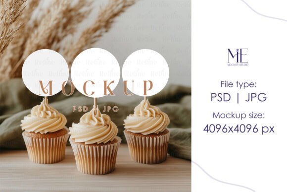 Cupcake Topper Mockup, Birthday Cupcake: A Creative Solution for Your Design Projects