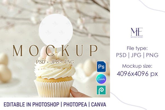 Easter Cupcake Topper Mockup PSD: A Creative Tool for Modern Designers