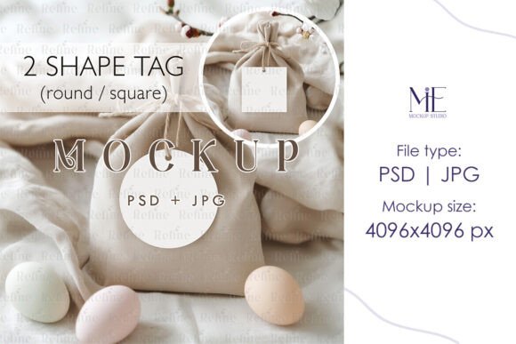 Easter Tag Mockup, Square Gift Tag PSD: A Creative Tool for Every Occasion