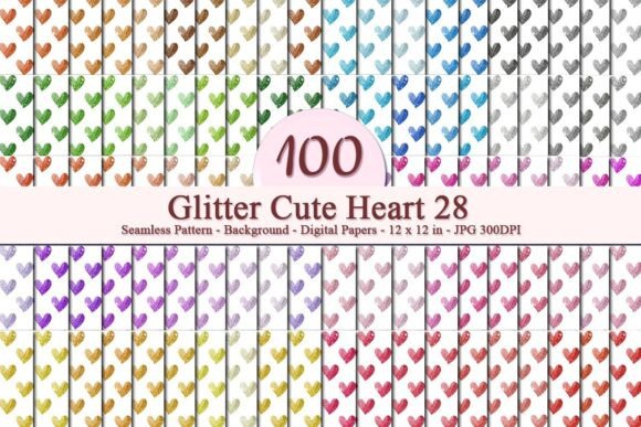 Glitter Cute Heart 28 Pattern