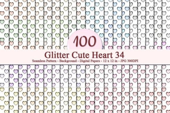 Glitter Cute Heart 34 Pattern