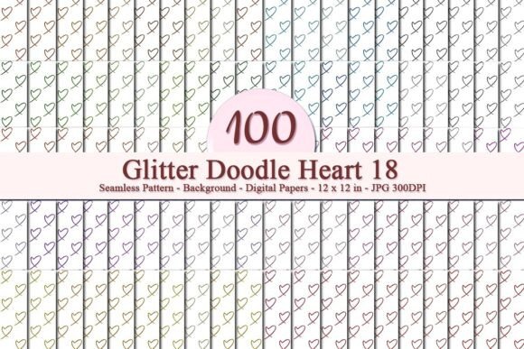 Glitter Doodle Heart 18 Seamless Pattern: A Versatile Digital Asset for Modern Creativity