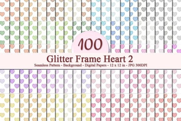 Glitter Frame Heart 2 Pattern: A Versatile Digital Design for Creative Projects