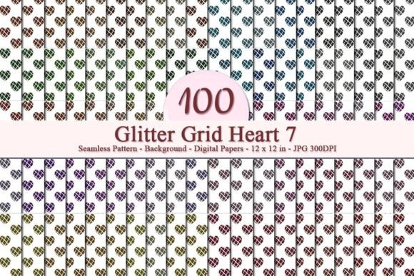 Glitter Grid Heart 7 Pattern: A Luxurious Digital Design for Creative Businesses