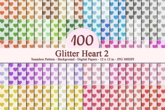 Glitter Heart 2 Pattern: A Versatile Digital Design for Creative Businesses