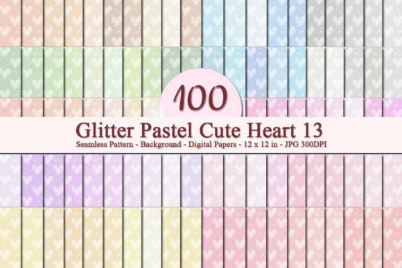 Glitter Pastel Cute Heart 13 Pattern