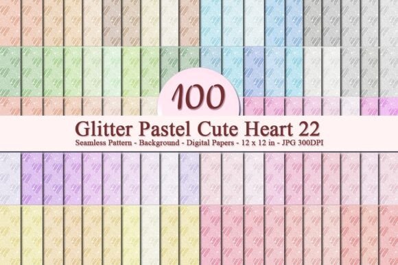 Glitter Pastel Cute Heart 22 Pattern: A Versatile Digital Design for Creative Businesses