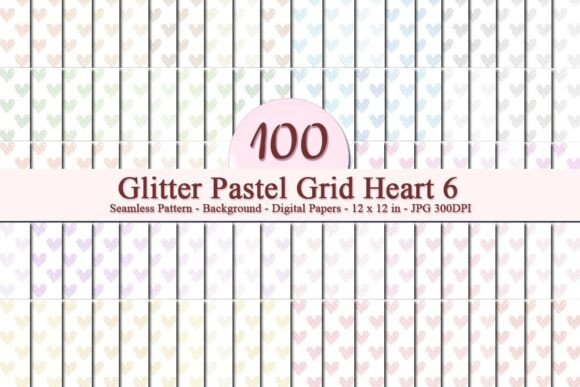 Glitter Pastel Grid Heart 6 Pattern: A Luxurious Digital Design for Modern Creatives