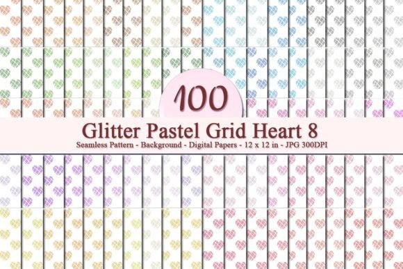 Glitter Pastel Grid Heart 8 Pattern: A Luxurious Addition to Your Digital Workflow