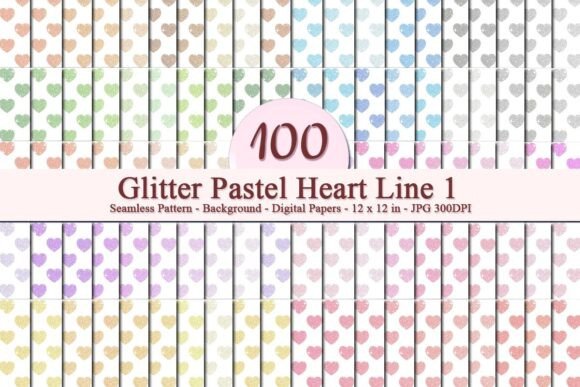 Glitter Pastel Heart Line 1 Pattern: A Luxurious Digital Design for Modern Creatives