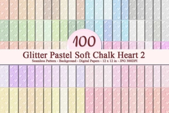 Glitter Pastel Soft Chalk Heart 2 Pattern: A Luxurious Digital Design for Modern Creators