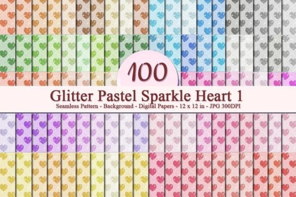 Glitter Pastel Sparkle Heart 1 Pattern: A Versatile Digital Design for Creative Expression