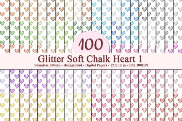 Glitter Soft Chalk Heart 1 Pattern