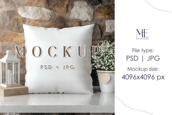 Pillow Mockup PSD, Gift Cushion Mock Up