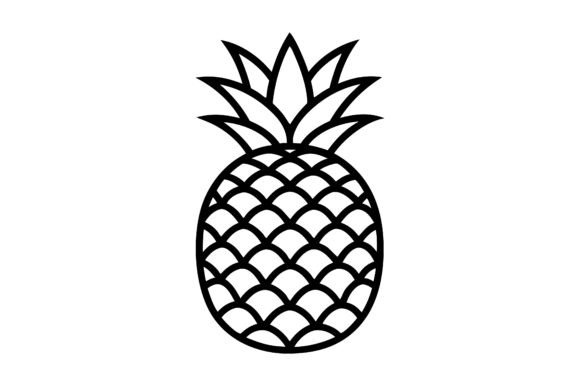 Pineapple Line Art Silhouette Icon: A Unique Design for Creative Projects