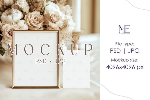 Time Capsule Mockup, 8x10 Frame 5x7 Card