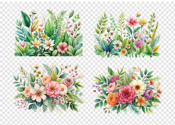 Watercolor Flower Spring PNG Bundle: A Versatile Creative Asset for Designers and Businesses